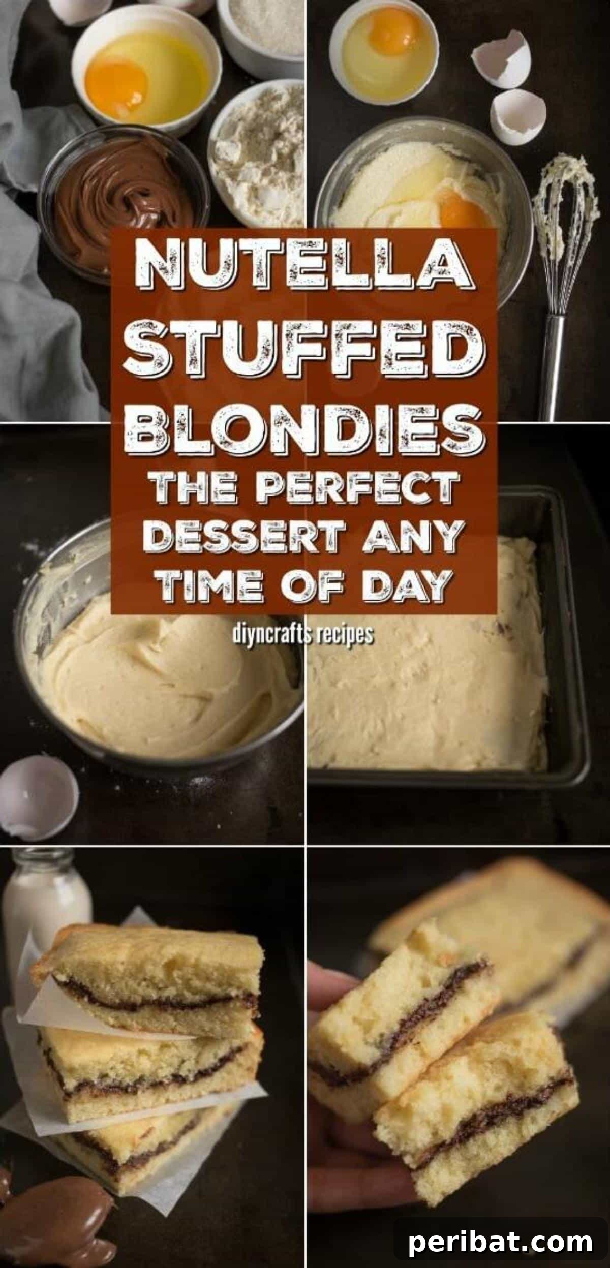 Nutella Stuffed Blondies Your Perfect Anytime Treat 2 Delicious Nutella Stuffed Blondies – The Perfect Easy Dessert for Any Occasion