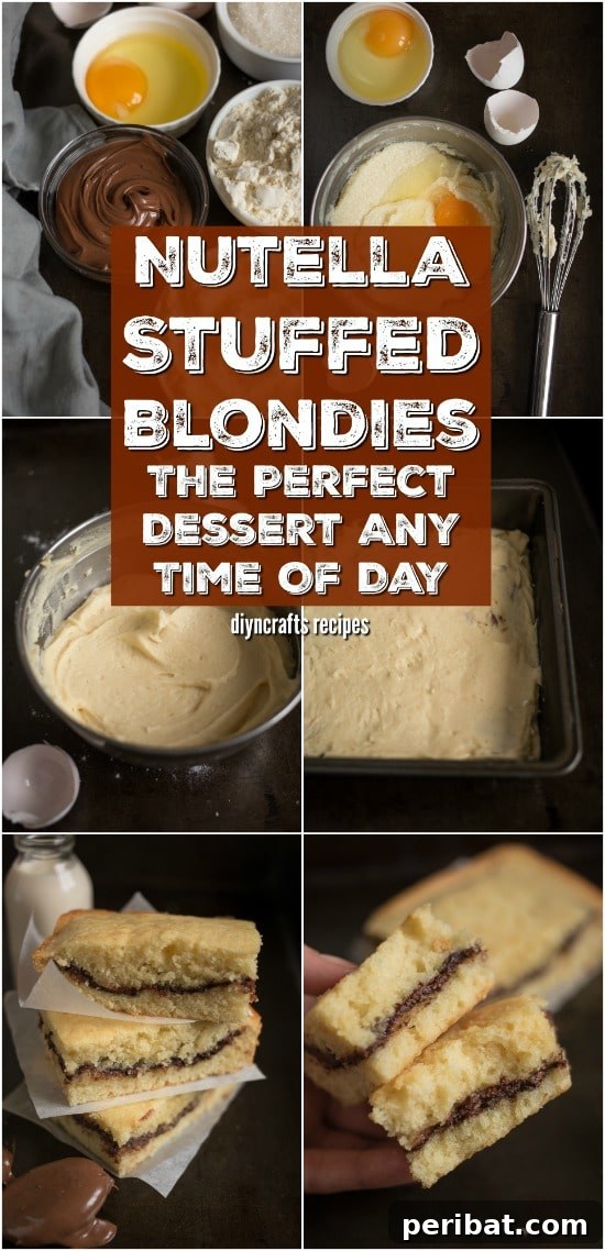 Nutella Stuffed Blondies
