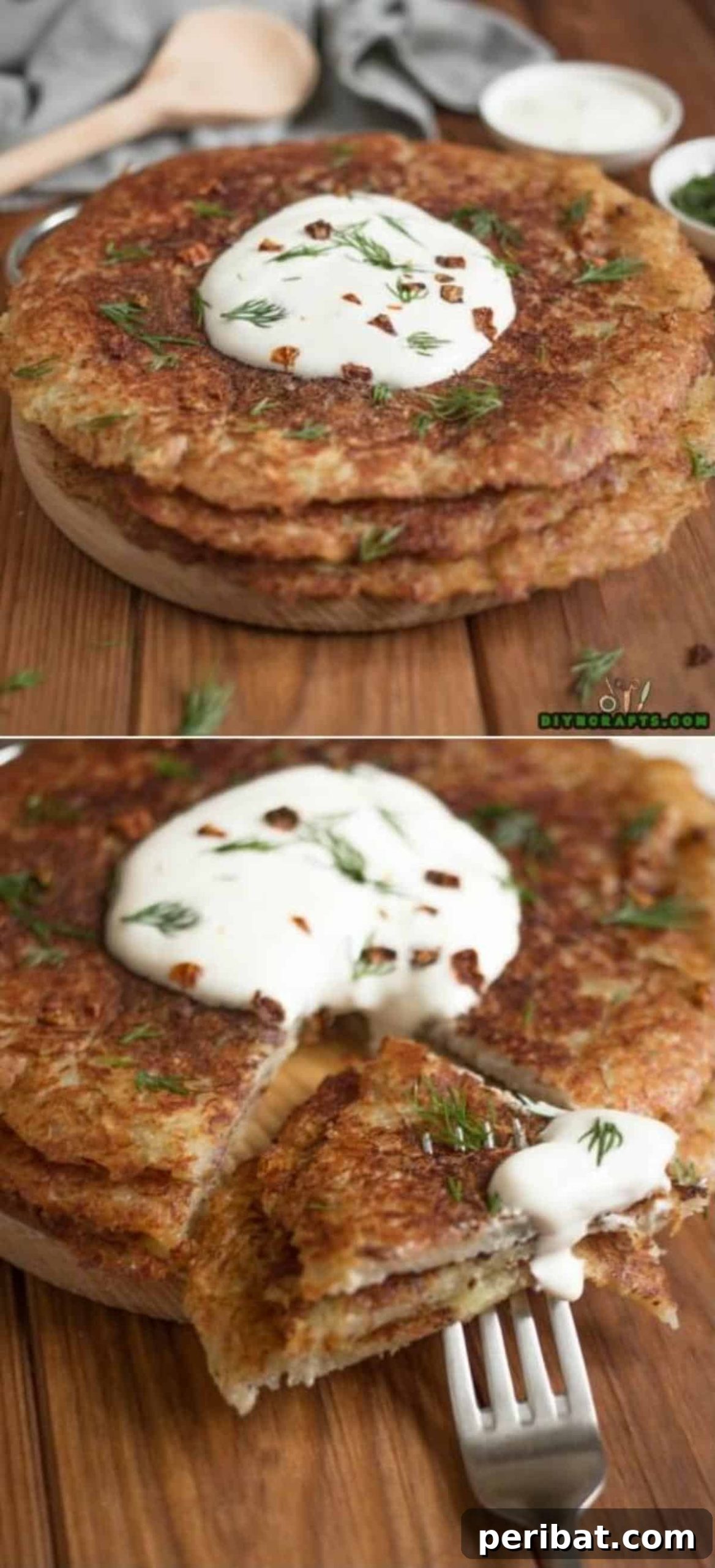 Crunchy Potato Pancakes: A Flavorful Twist on Breakfast Classics 2 Crispy Potato Pancakes: A Delicious Spin On A Traditional Breakfast Recipe. Photos by DIYnCrafts team.