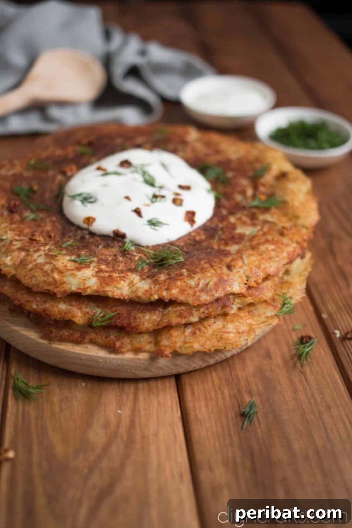Crunchy Potato Pancakes: A Flavorful Twist on Breakfast Classics 6 Crispy potato pancakes finished recipe.