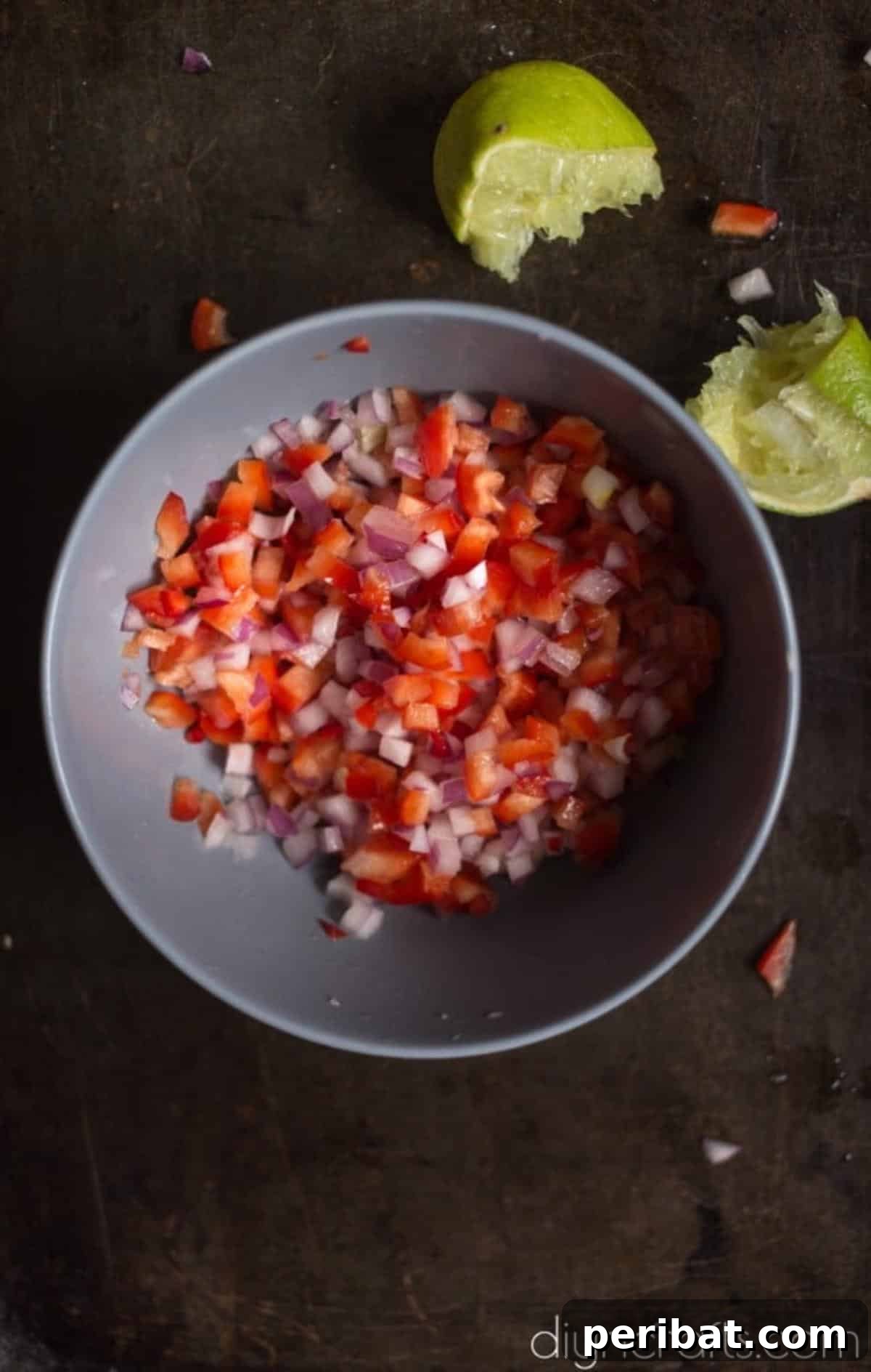 Delicious Black Bean Flautas A Quick and Easy Appetizer 4 Chop and combine ingredients for fresh salsa.
