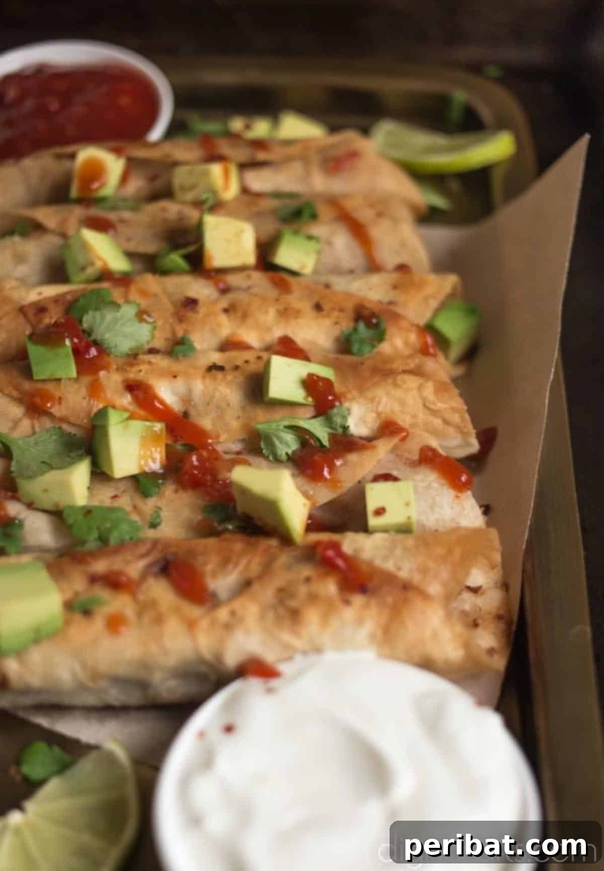 Delicious Black Bean Flautas A Quick and Easy Appetizer 7 Top with avocado, sour cream, taco sauce, and anything else that you like.