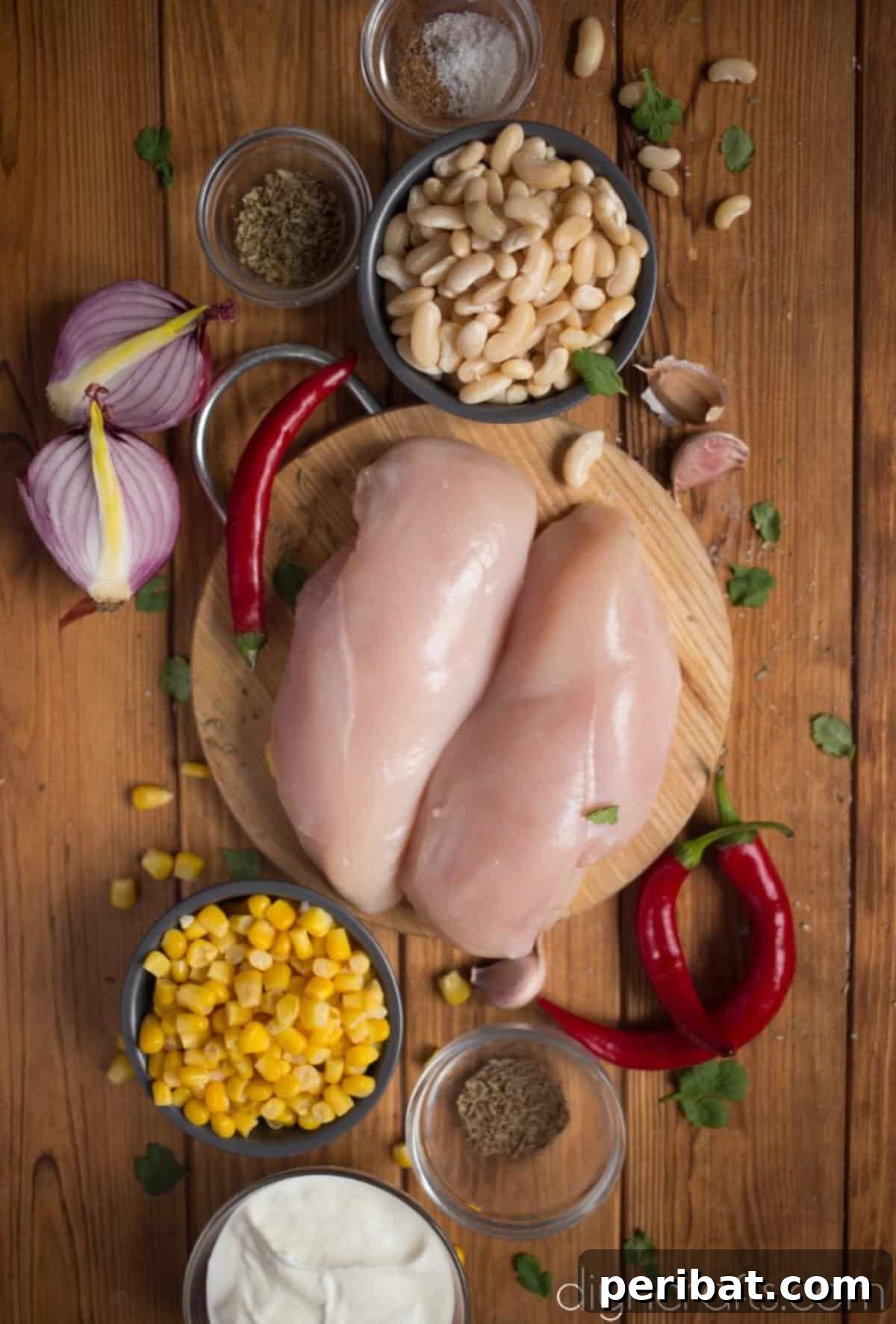 Ingredients for Creamy White Chicken Chili