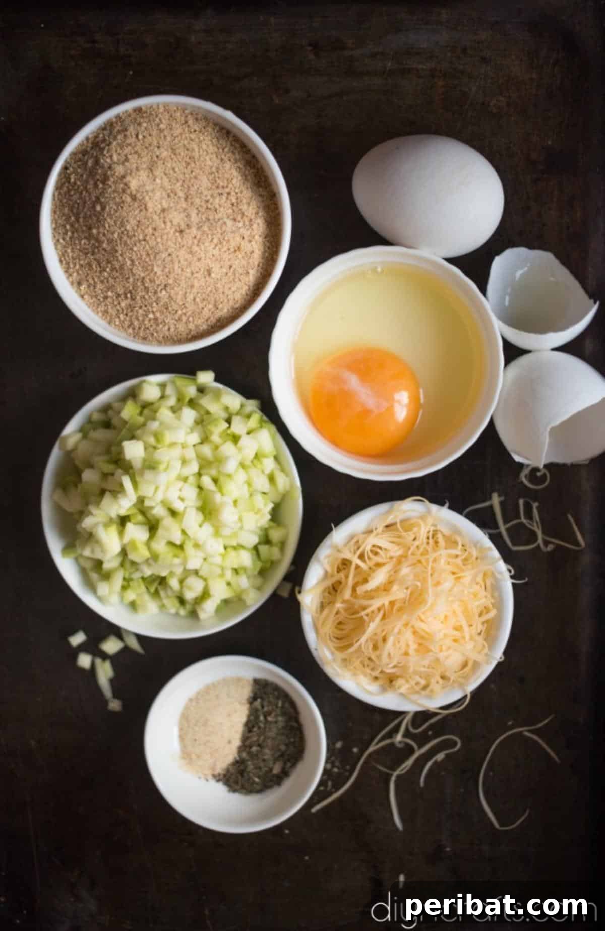 Ingredients for zucchini ballls