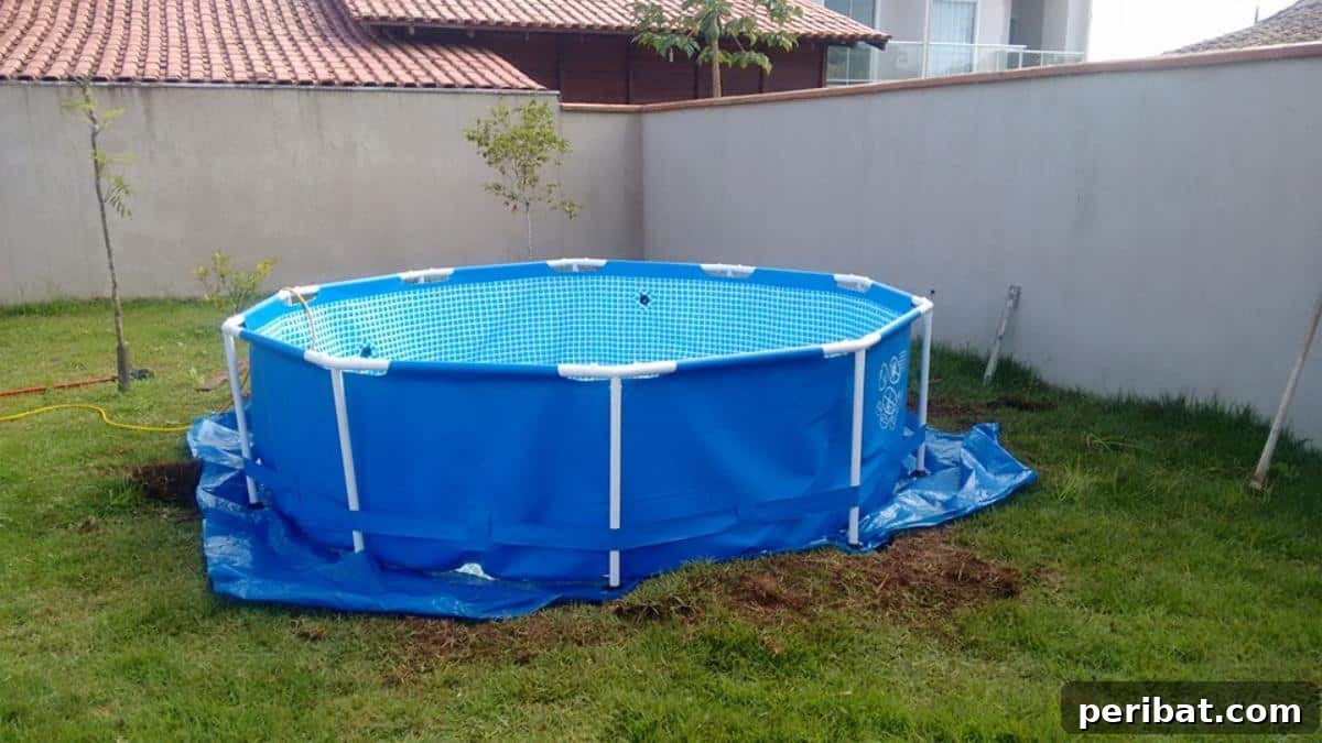From Backyard Pool to Dream Oasis 3 Backyard Pool Makeover Step 1 - The Plastic Pool