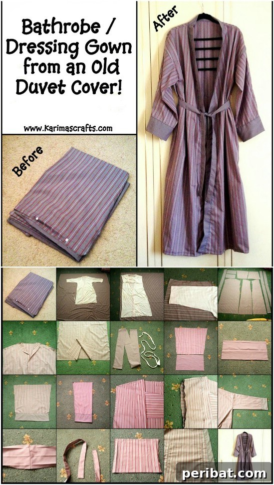 Crafting Kindness: 26 Handmade Ideas for Elderly Care Homes 15 Transforming an old duvet cover into a comfortable dressing gown.