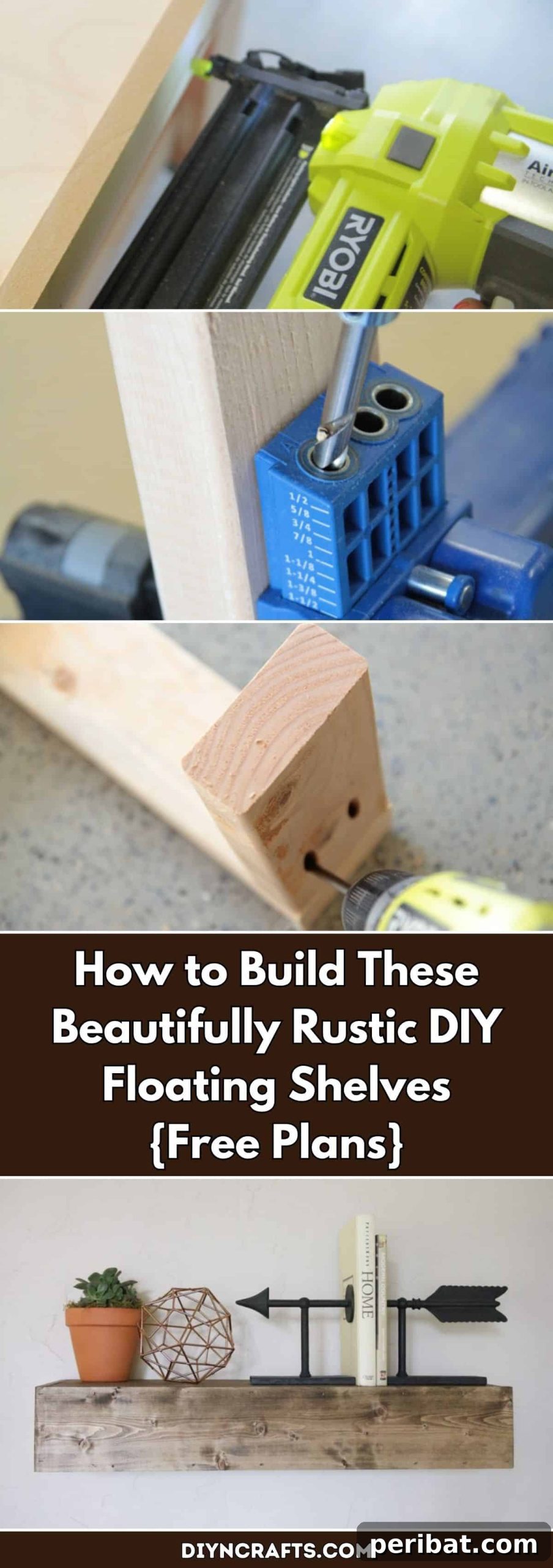 Rustic Elegance: DIY Floating Shelves Made Easy 2 How to Build Beautifully Rustic DIY Floating Shelves with Free Plans