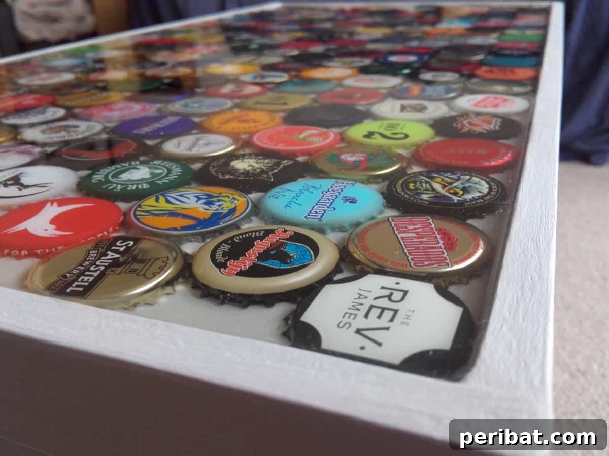 Man Cave Upgrade: Build a Vibrant Bottle Cap Table 2 DIY Colorful Table Using Old Bottle Caps