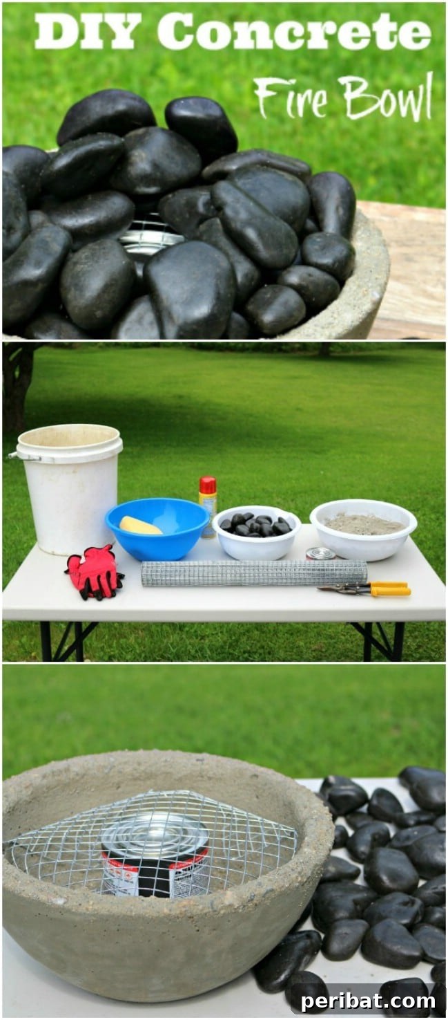 Create Your Outdoor Oasis: DIY Fire Bowls for Relaxing Summer Nights 14 Concrete Tabletop Fire Bowl