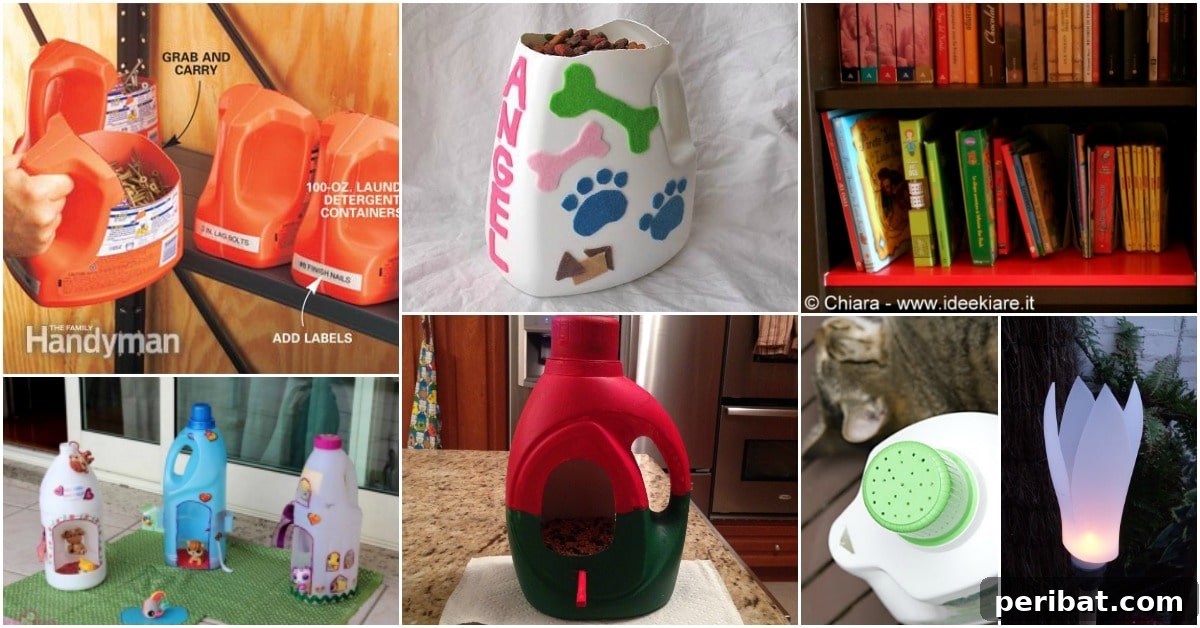 Brilliant Upcycling Ideas for Laundry Jugs 2 Creative ways to reuse laundry bottles, showcasing various upcycling projects for home and garden
