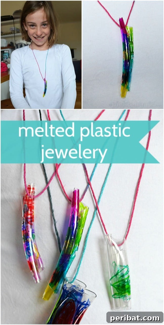 Brilliant Upcycling Ideas for Laundry Jugs 15 DIY Melted Bottle Jewelry, colorful pendants and earrings