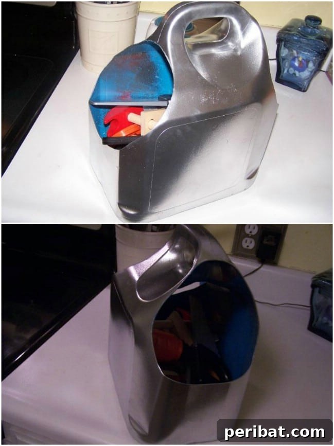 Brilliant Upcycling Ideas for Laundry Jugs 22 Cute DIY Toy Toolbox made from an upcycled laundry detergent bottle