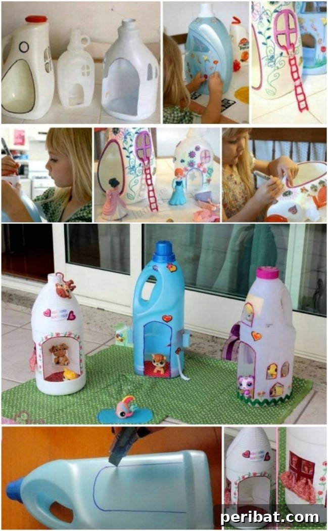 Brilliant Upcycling Ideas for Laundry Jugs 10 Cute DIY Dollhouse From Upcycled Laundry Bottles for dolls