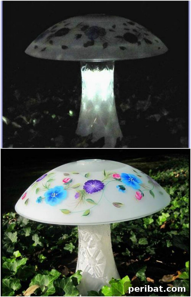 DIY Frosted Solar Mushroom