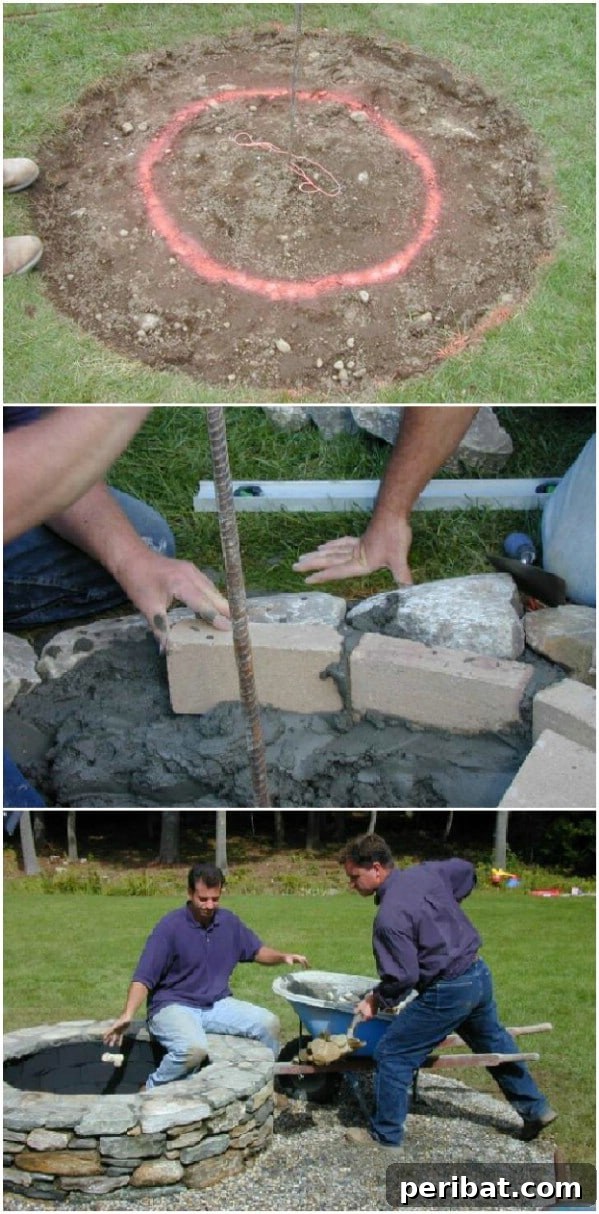 Charming DIY Stone Fire Pit with Natural Look