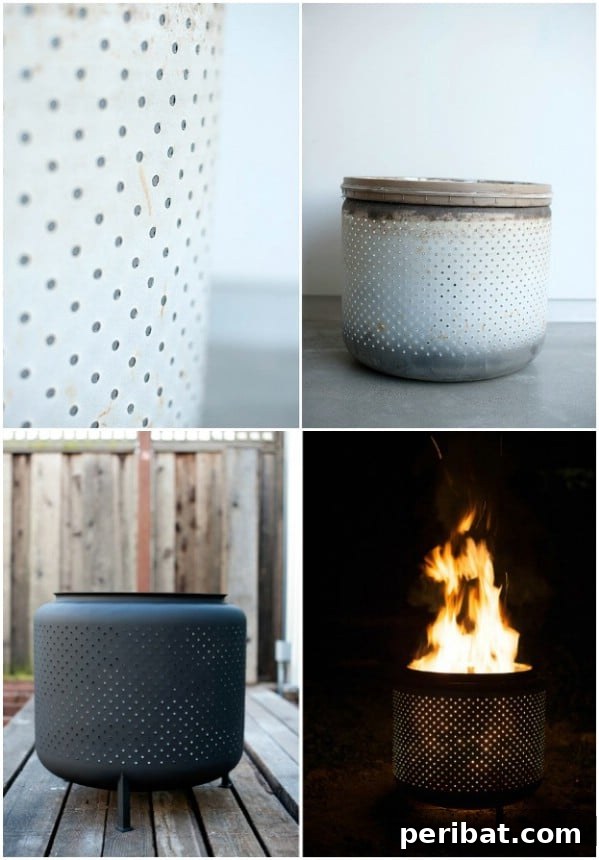 Budget-Friendly Upcycled Washing Machine Drum Fire Pit