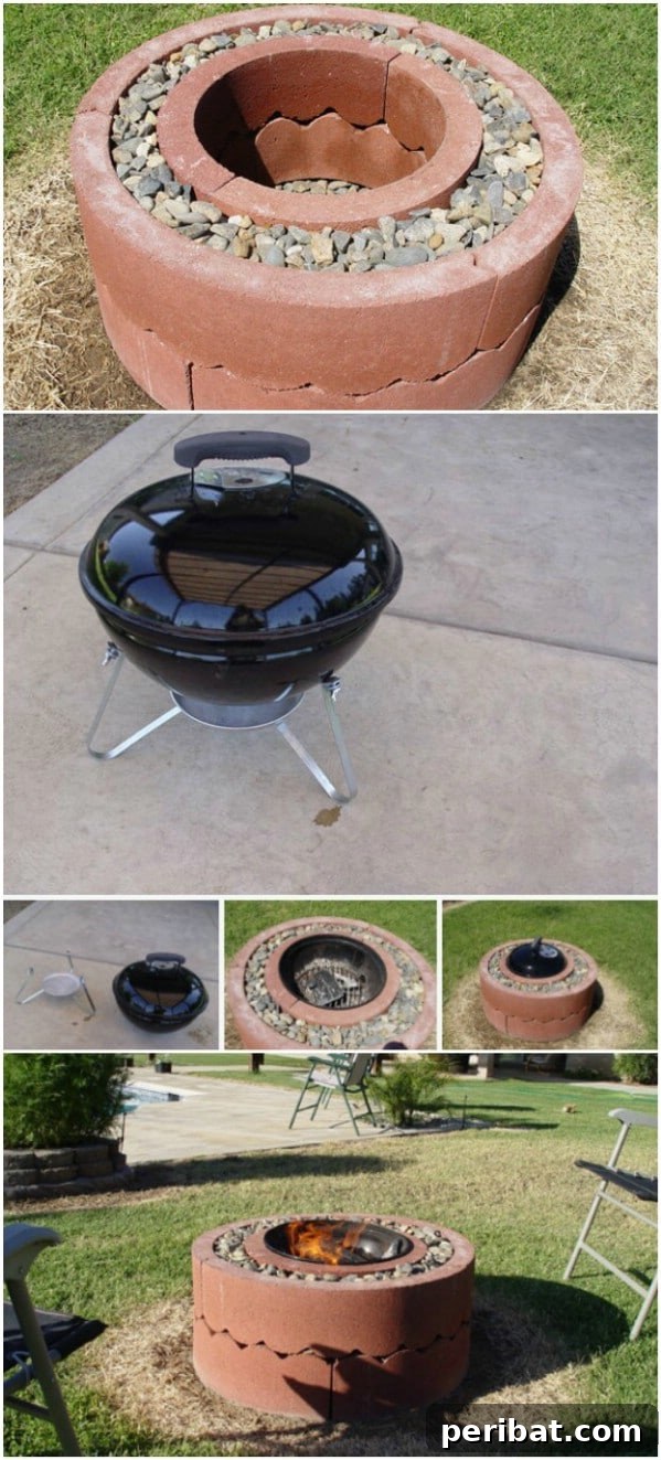 Affordable DIY Fire Pit using Concrete Tree Rings