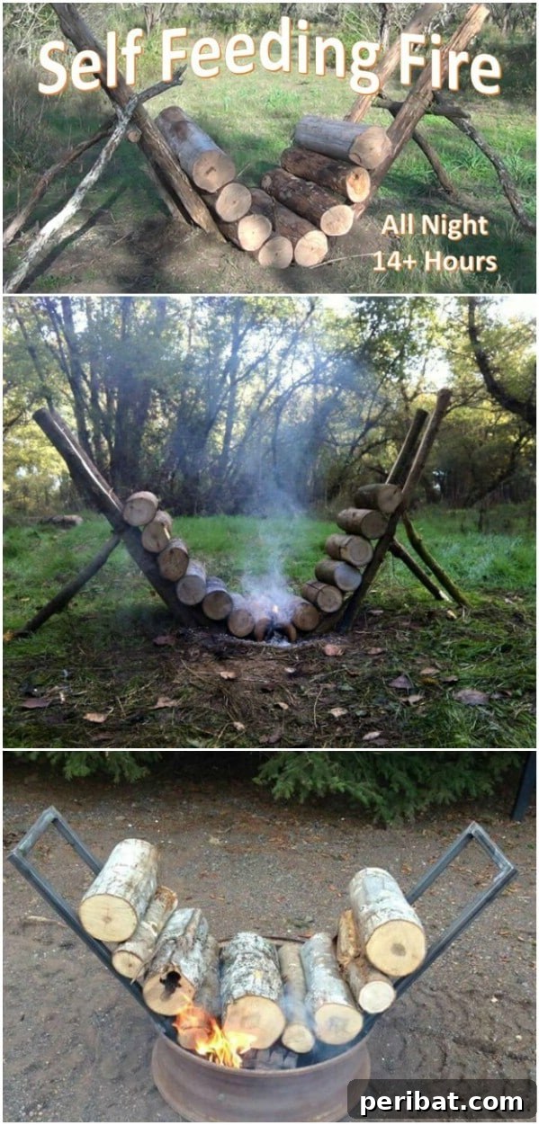 Innovative Self-Feeding Fire Pit for Long Burns