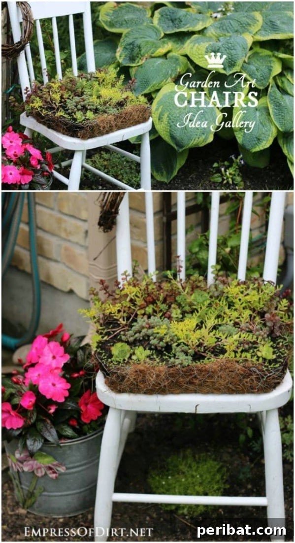 Effortless Backyard Beauty: 30 DIY Succulent Garden Inspirations 11 Succulent Garden Chair Planter