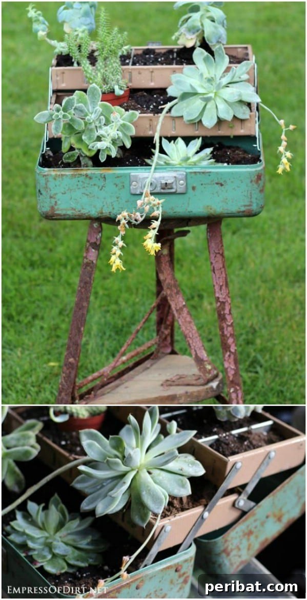 Effortless Backyard Beauty: 30 DIY Succulent Garden Inspirations 17 Succulent Fishing Tackle Box