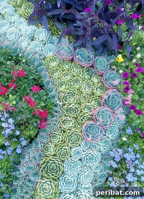 Effortless Backyard Beauty: 30 DIY Succulent Garden Inspirations 19 Regal Pathways Succulent Garden