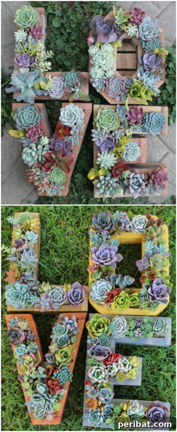 Effortless Backyard Beauty: 30 DIY Succulent Garden Inspirations 20 Monogrammed Succulent Planters
