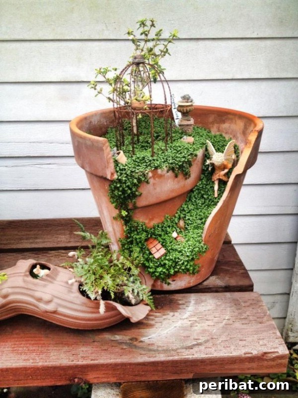 Effortless Backyard Beauty: 30 DIY Succulent Garden Inspirations 21 Broken Pottery Garden