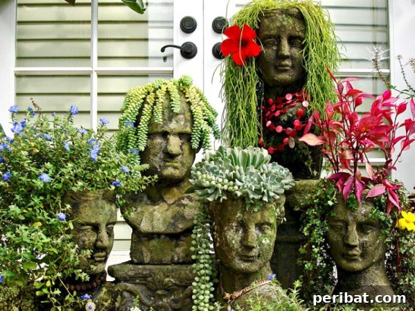 Effortless Backyard Beauty: 30 DIY Succulent Garden Inspirations 33 Faux Mount Rushmore Garden