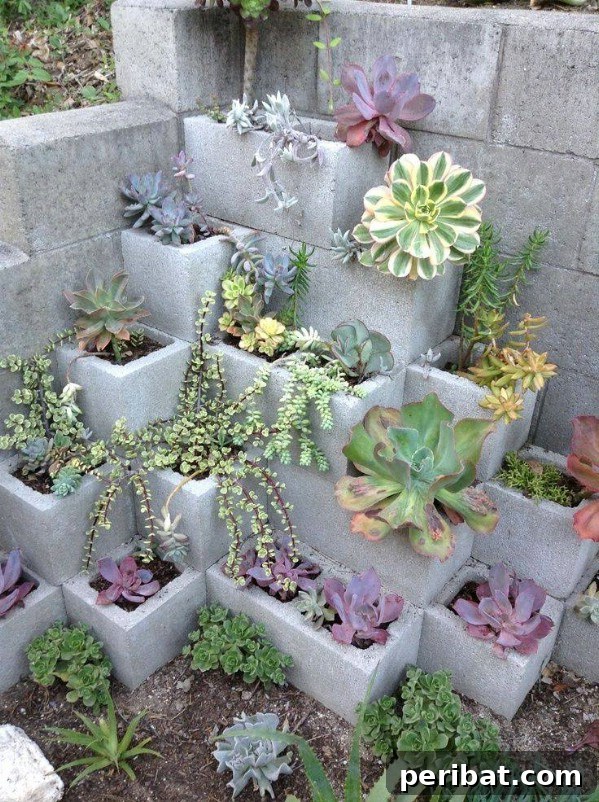 Effortless Backyard Beauty: 30 DIY Succulent Garden Inspirations 6 Cinder Block Succulent Garden