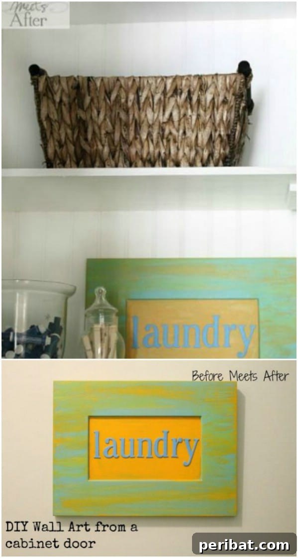 Handmade Laundry Sign From Cabinet Door