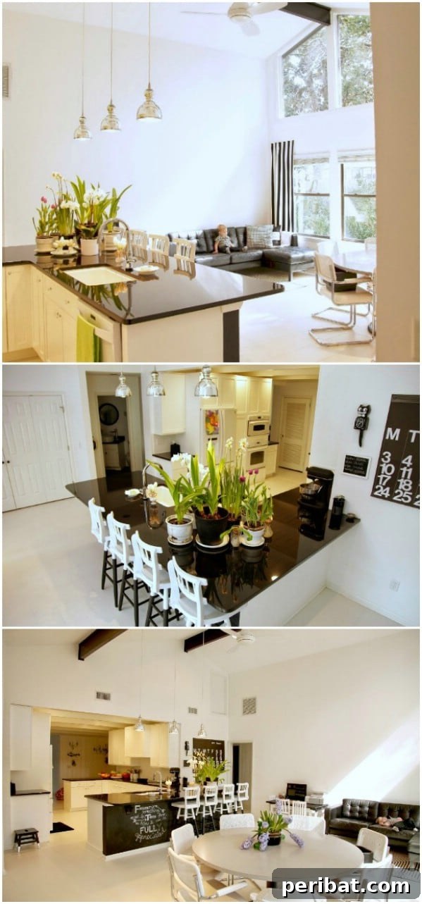 Kitchen with an Integrated Reading Nook and Bookshelves