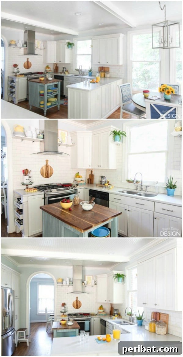 Colorful Kitchen with White Cabinets and Bright Accents