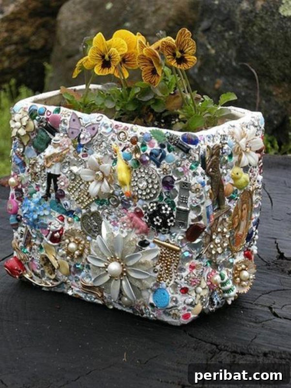 DIY Bedazzled Planter