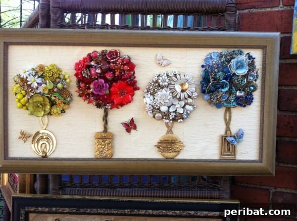 DIY Bejeweled Topiary Art