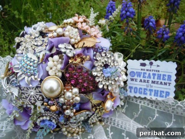 Beautiful DIY Jewelry Wedding Bouquet
