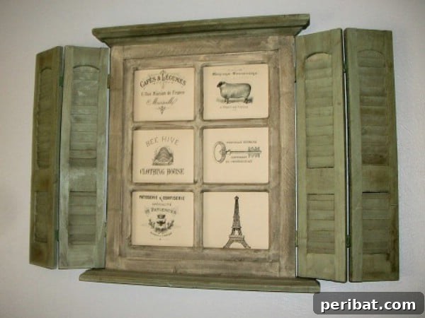 DIY Elegant Wall Hanging made from an upcycled mirror with a French country theme