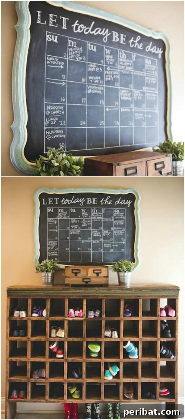DIY Upcycled Mirror Chalkboard Calendar for organization