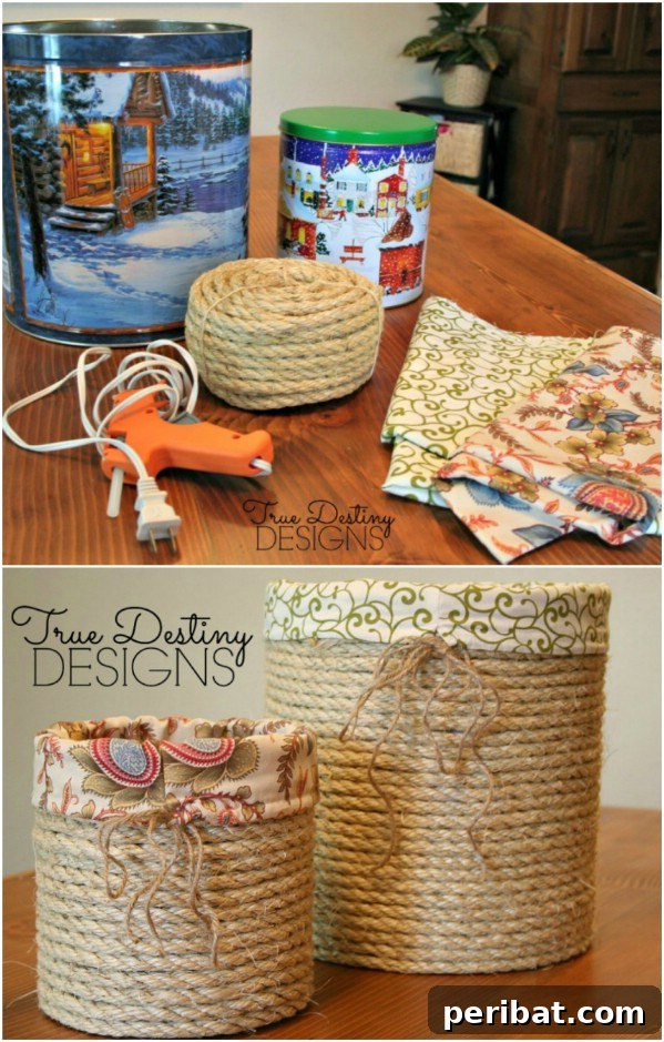 20 Ingenious Popcorn Tin Transformations 16 Stylish Lined Baskets from Popcorn Tins