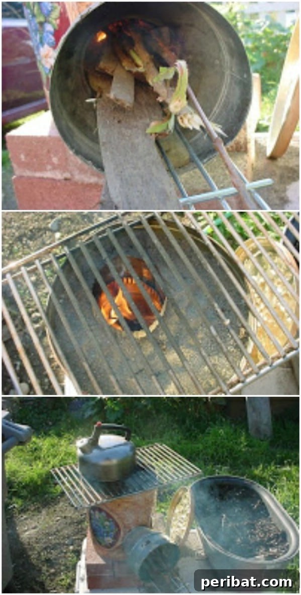 20 Ingenious Popcorn Tin Transformations 19 DIY Popcorn Tin Rocket Stove for Camping