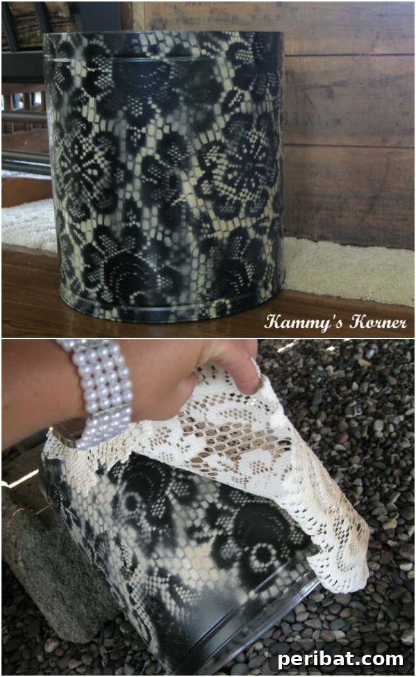 20 Ingenious Popcorn Tin Transformations 9 Upcycled Decorative Doily Tin from Popcorn Tin
