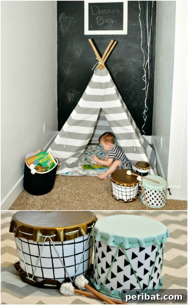 20 Ingenious Popcorn Tin Transformations 10 DIY Drum Set from Repurposed Popcorn Tins