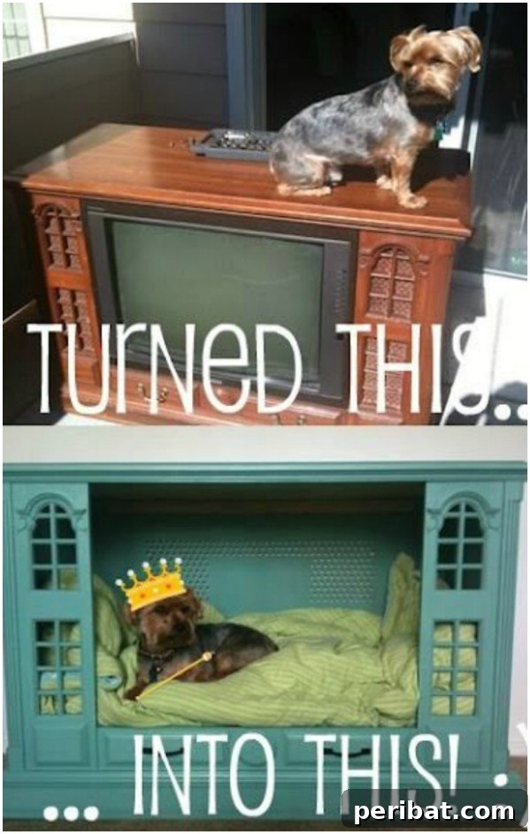 Pawsome Projects: DIY Dog Beds & Crates Your Pup Will Adore 18 Upcycled Television Console Bed