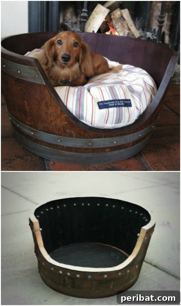 Pawsome Projects: DIY Dog Beds & Crates Your Pup Will Adore 20 Wine Barrel Dog Bed