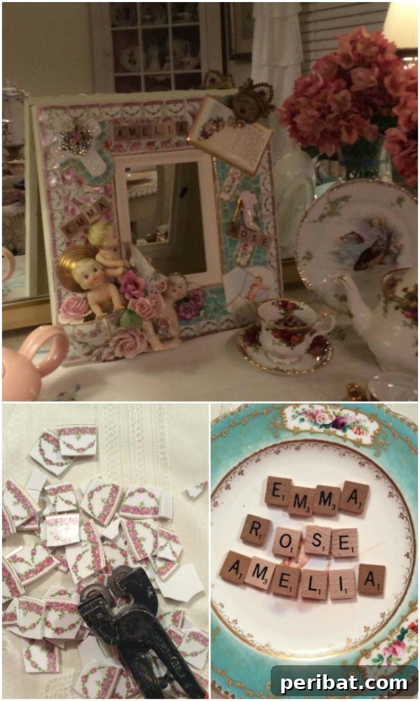 20 Creative DIYs for Broken China and Glass 7 DIY Mosaic Memory Photo Frames