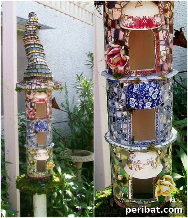20 Creative DIYs for Broken China and Glass 10 Broken China Fairy House