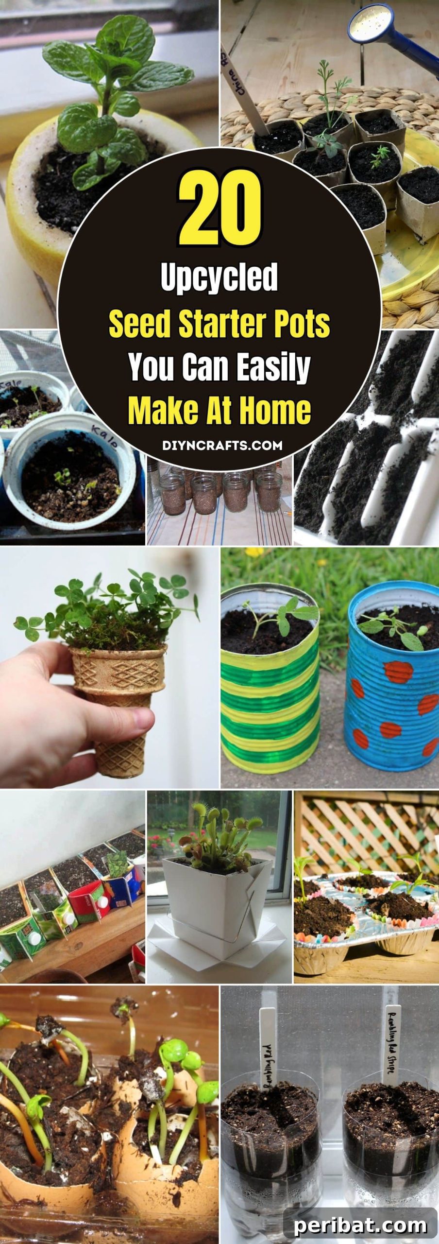 20 Creative Upcycled Seed Starter Pots to Make at Home 2 20 Upcycled Seed Starter Pots You Can Easily Make At Home pinterest image