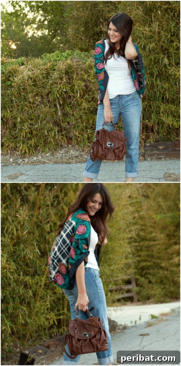 Transform Old Scarves into Stunning Creations for Zero Cost 11 Silk Scarf Turned Jacket