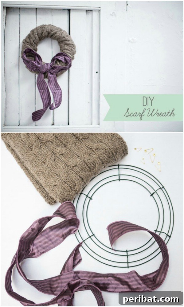 Transform Old Scarves into Stunning Creations for Zero Cost 12 DIY Repurposed Scarf Holiday Wreath