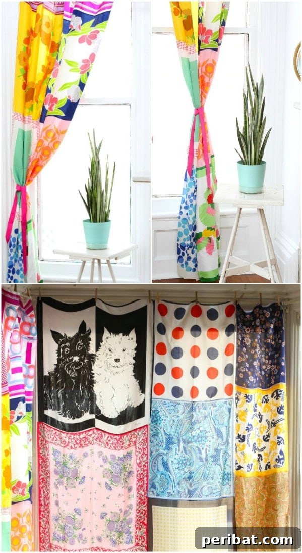 Transform Old Scarves into Stunning Creations for Zero Cost 16 DIY Curtains From Old Scarves