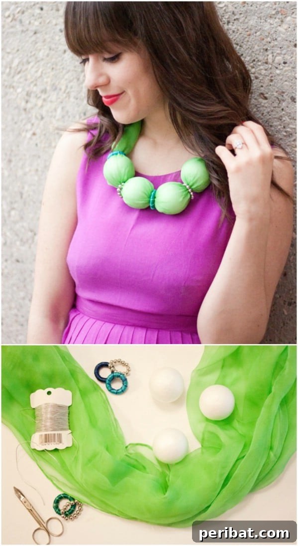 Transform Old Scarves into Stunning Creations for Zero Cost 17 DIY Scarf Bubble Necklace